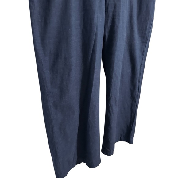 Liz Claiborne Vintage Linen Blend Relaxed Lagenlook Classic Navy Blue Pants PXL - Picture 11 of 12